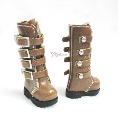 SHP129BRN 1/6 Bjd Neo Blythe Momoko Doll Shoes Buckle Boots BROWN SHP129BRN 1/6 Bjd Neo Blythe Momoko Doll Shoes Buckle Boots BROWN